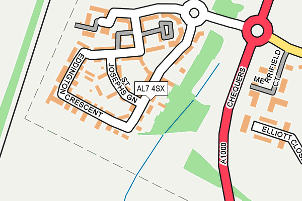 AL7 4SX map - OS OpenMap – Local (Ordnance Survey)