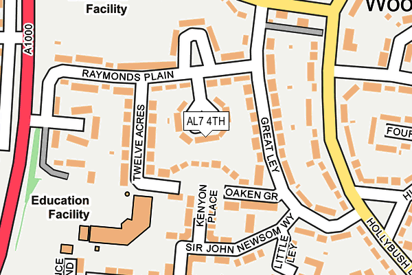 AL7 4TH map - OS OpenMap – Local (Ordnance Survey)