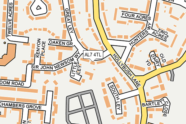 AL7 4TL map - OS OpenMap – Local (Ordnance Survey)