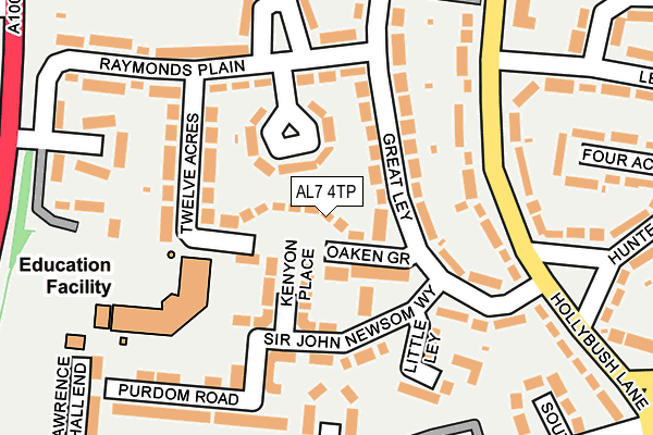 AL7 4TP map - OS OpenMap – Local (Ordnance Survey)