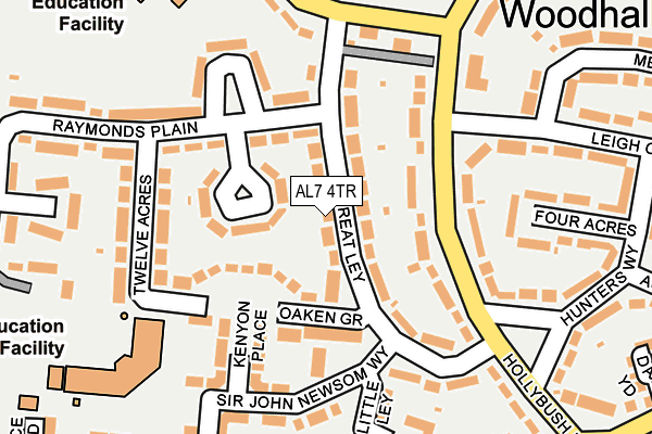 AL7 4TR map - OS OpenMap – Local (Ordnance Survey)