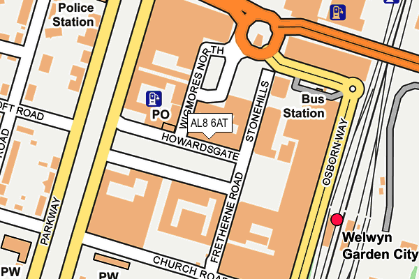 AL8 6AT map - OS OpenMap – Local (Ordnance Survey)