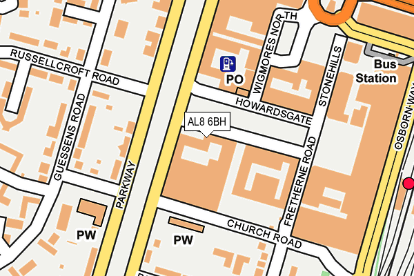 AL8 6BH map - OS OpenMap – Local (Ordnance Survey)