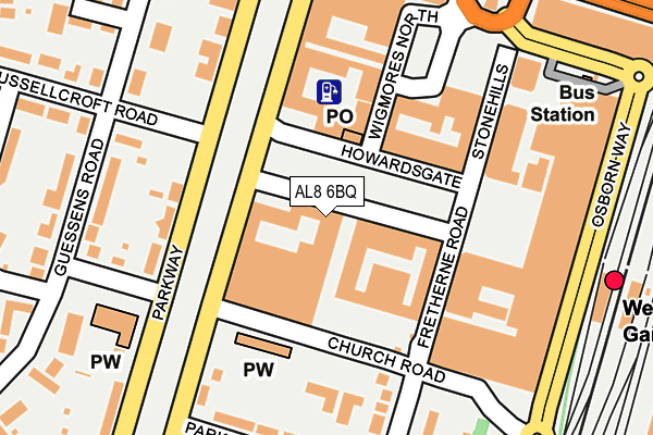 AL8 6BQ map - OS OpenMap – Local (Ordnance Survey)