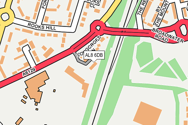 AL8 6DB map - OS OpenMap – Local (Ordnance Survey)