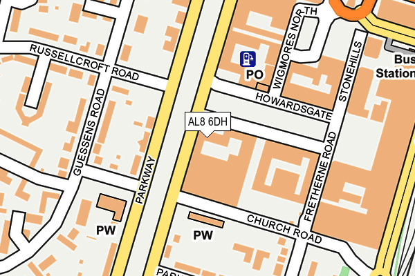 AL8 6DH map - OS OpenMap – Local (Ordnance Survey)