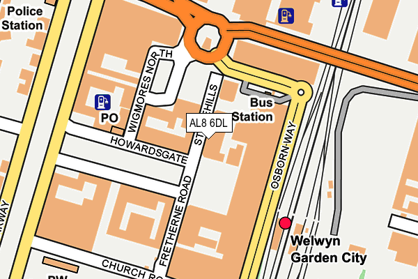 AL8 6DL map - OS OpenMap – Local (Ordnance Survey)