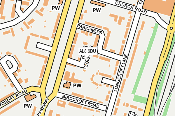 AL8 6DU map - OS OpenMap – Local (Ordnance Survey)