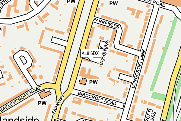 AL8 6DX map - OS OpenMap – Local (Ordnance Survey)
