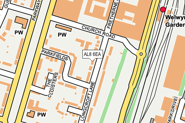 AL8 6EA map - OS OpenMap – Local (Ordnance Survey)