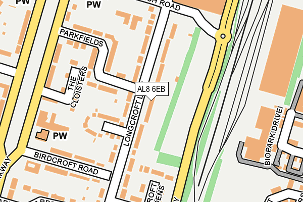 AL8 6EB map - OS OpenMap – Local (Ordnance Survey)