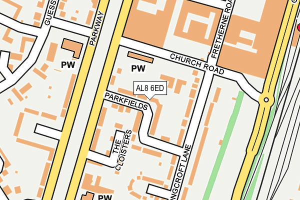 AL8 6ED map - OS OpenMap – Local (Ordnance Survey)