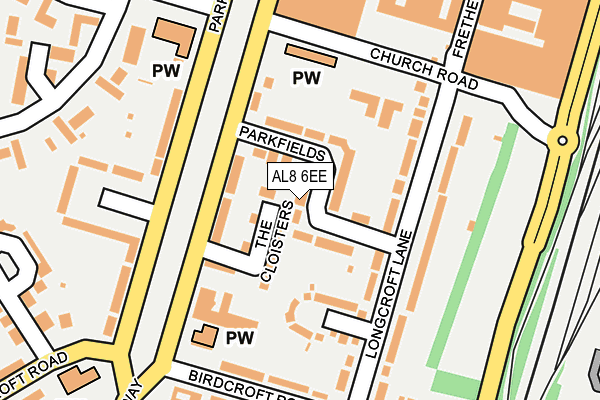 AL8 6EE map - OS OpenMap – Local (Ordnance Survey)