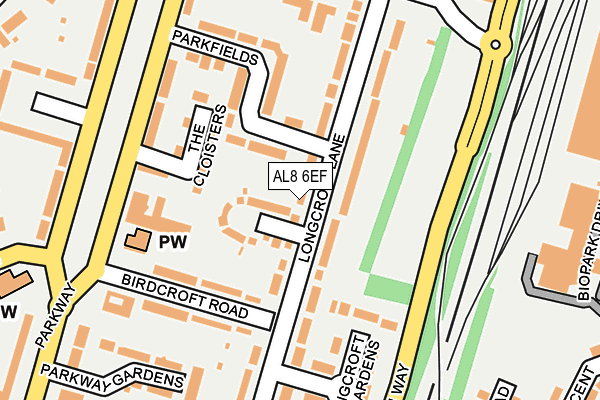 AL8 6EF map - OS OpenMap – Local (Ordnance Survey)