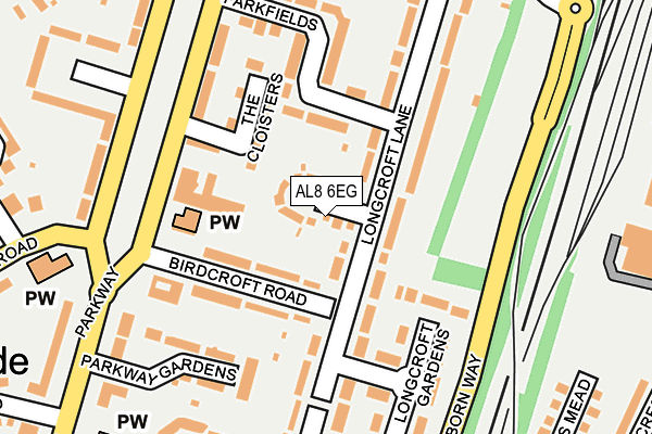 AL8 6EG map - OS OpenMap – Local (Ordnance Survey)