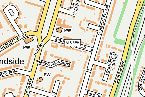 AL8 6EH map - OS OpenMap – Local (Ordnance Survey)