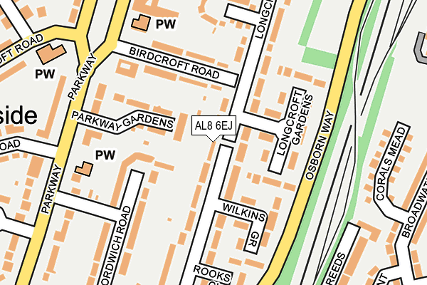 AL8 6EJ map - OS OpenMap – Local (Ordnance Survey)