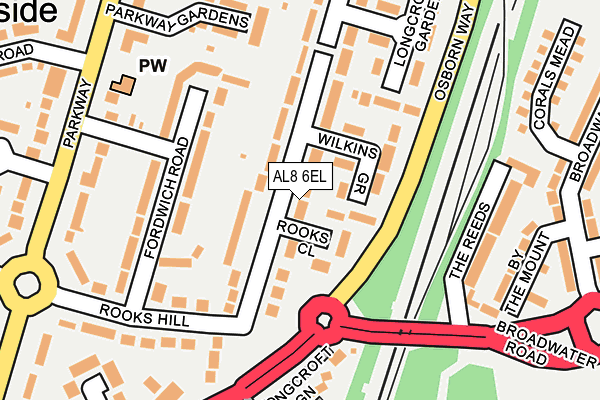AL8 6EL map - OS OpenMap – Local (Ordnance Survey)