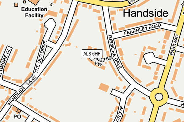 AL8 6HF map - OS OpenMap – Local (Ordnance Survey)