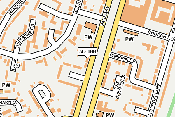AL8 6HH map - OS OpenMap – Local (Ordnance Survey)