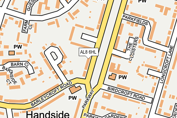 AL8 6HL map - OS OpenMap – Local (Ordnance Survey)