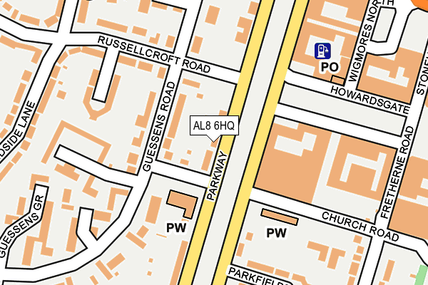 AL8 6HQ map - OS OpenMap – Local (Ordnance Survey)