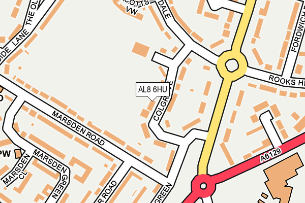AL8 6HU map - OS OpenMap – Local (Ordnance Survey)