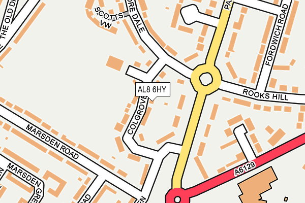 AL8 6HY map - OS OpenMap – Local (Ordnance Survey)