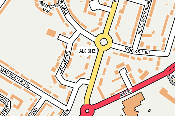 AL8 6HZ map - OS OpenMap – Local (Ordnance Survey)