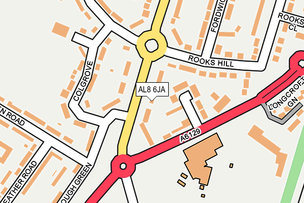 AL8 6JA map - OS OpenMap – Local (Ordnance Survey)
