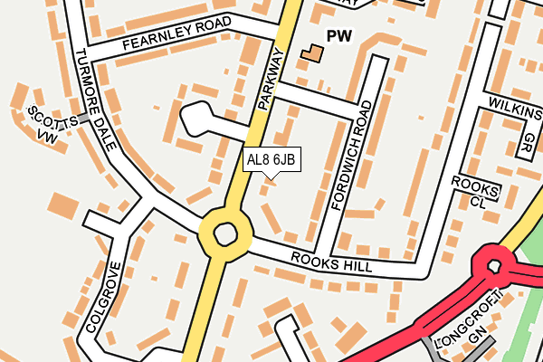 AL8 6JB map - OS OpenMap – Local (Ordnance Survey)