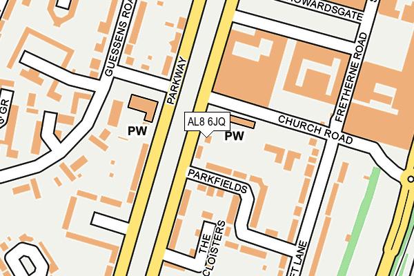 AL8 6JQ map - OS OpenMap – Local (Ordnance Survey)