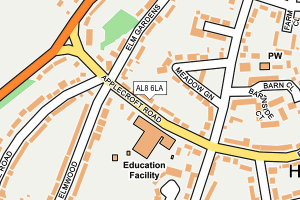 AL8 6LA map - OS OpenMap – Local (Ordnance Survey)