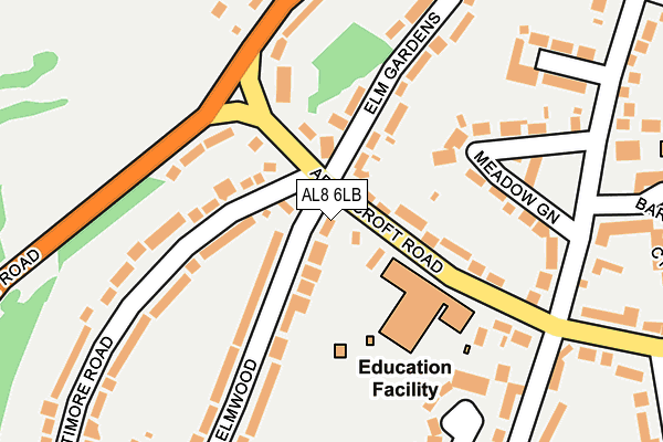 AL8 6LB map - OS OpenMap – Local (Ordnance Survey)