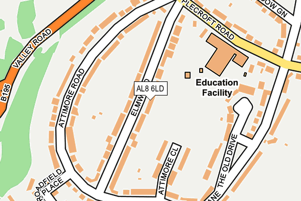 AL8 6LD map - OS OpenMap – Local (Ordnance Survey)