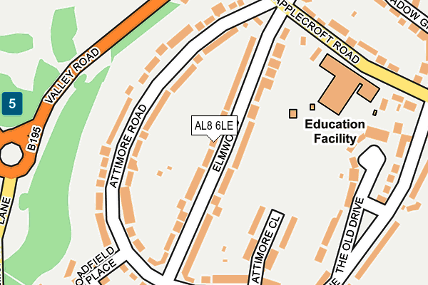 AL8 6LE map - OS OpenMap – Local (Ordnance Survey)