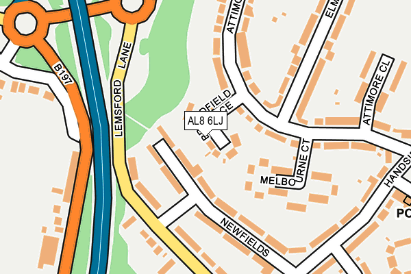 AL8 6LJ map - OS OpenMap – Local (Ordnance Survey)