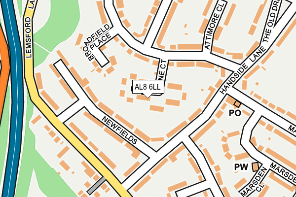 AL8 6LL map - OS OpenMap – Local (Ordnance Survey)
