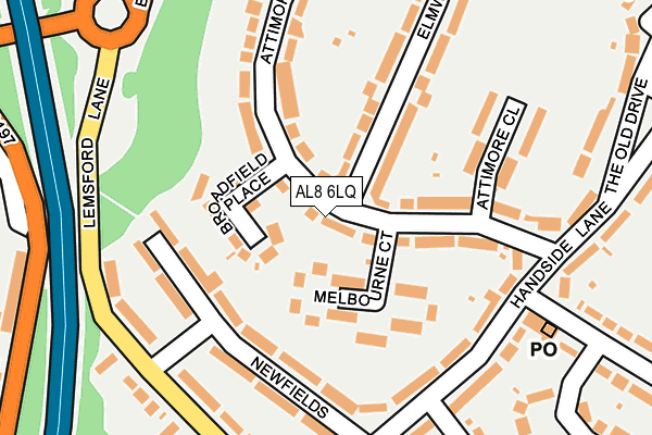 AL8 6LQ map - OS OpenMap – Local (Ordnance Survey)