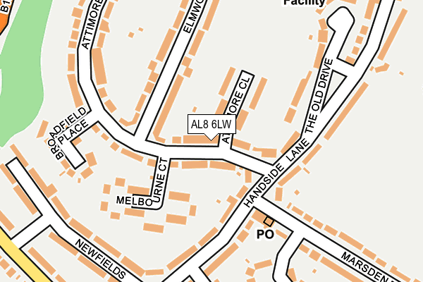 AL8 6LW map - OS OpenMap – Local (Ordnance Survey)