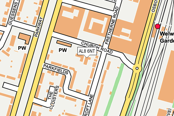 AL8 6NT map - OS OpenMap – Local (Ordnance Survey)