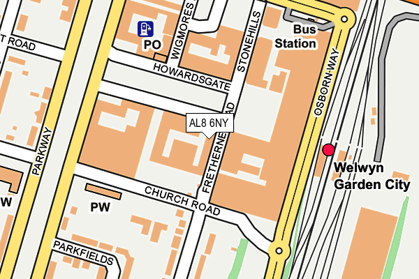 AL8 6NY map - OS OpenMap – Local (Ordnance Survey)