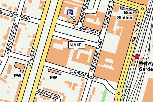 AL8 6PL map - OS OpenMap – Local (Ordnance Survey)