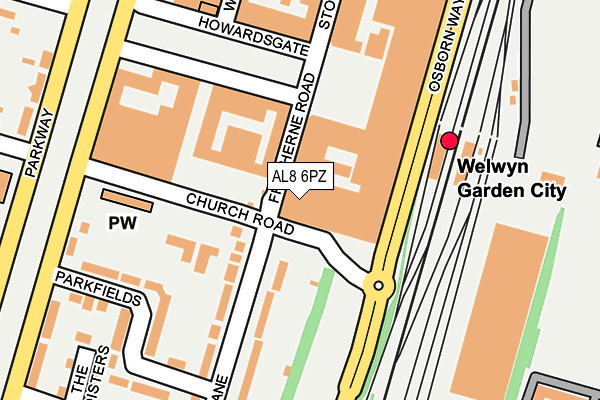 AL8 6PZ map - OS OpenMap – Local (Ordnance Survey)