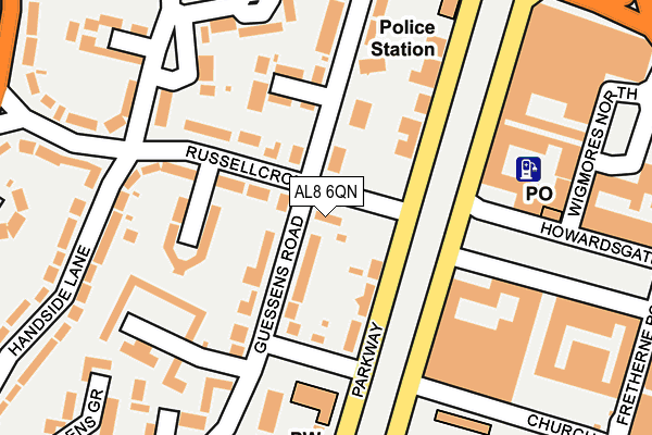 AL8 6QN map - OS OpenMap – Local (Ordnance Survey)