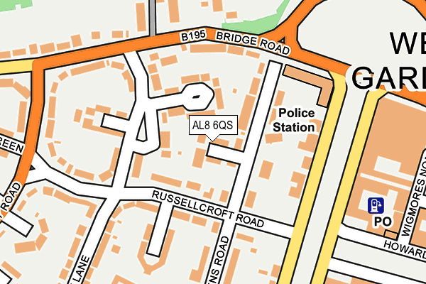 AL8 6QS map - OS OpenMap – Local (Ordnance Survey)