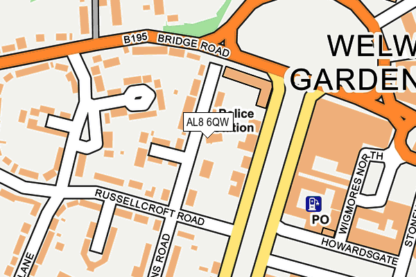 AL8 6QW map - OS OpenMap – Local (Ordnance Survey)