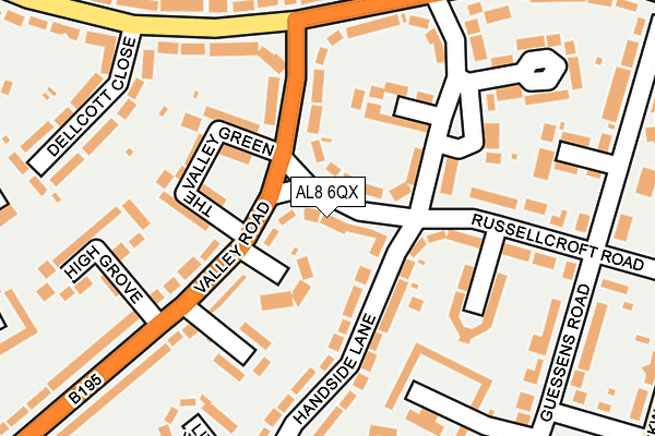 AL8 6QX map - OS OpenMap – Local (Ordnance Survey)