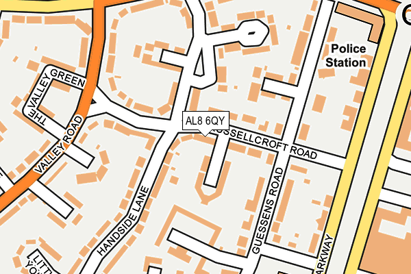 AL8 6QY map - OS OpenMap – Local (Ordnance Survey)