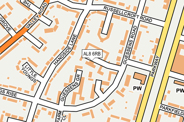 AL8 6RB map - OS OpenMap – Local (Ordnance Survey)